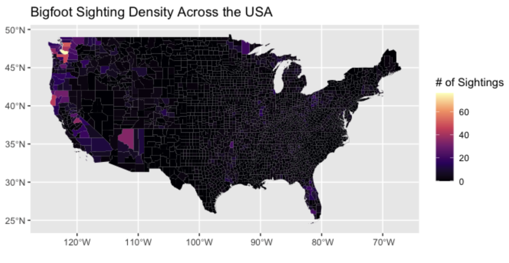 sightings by county