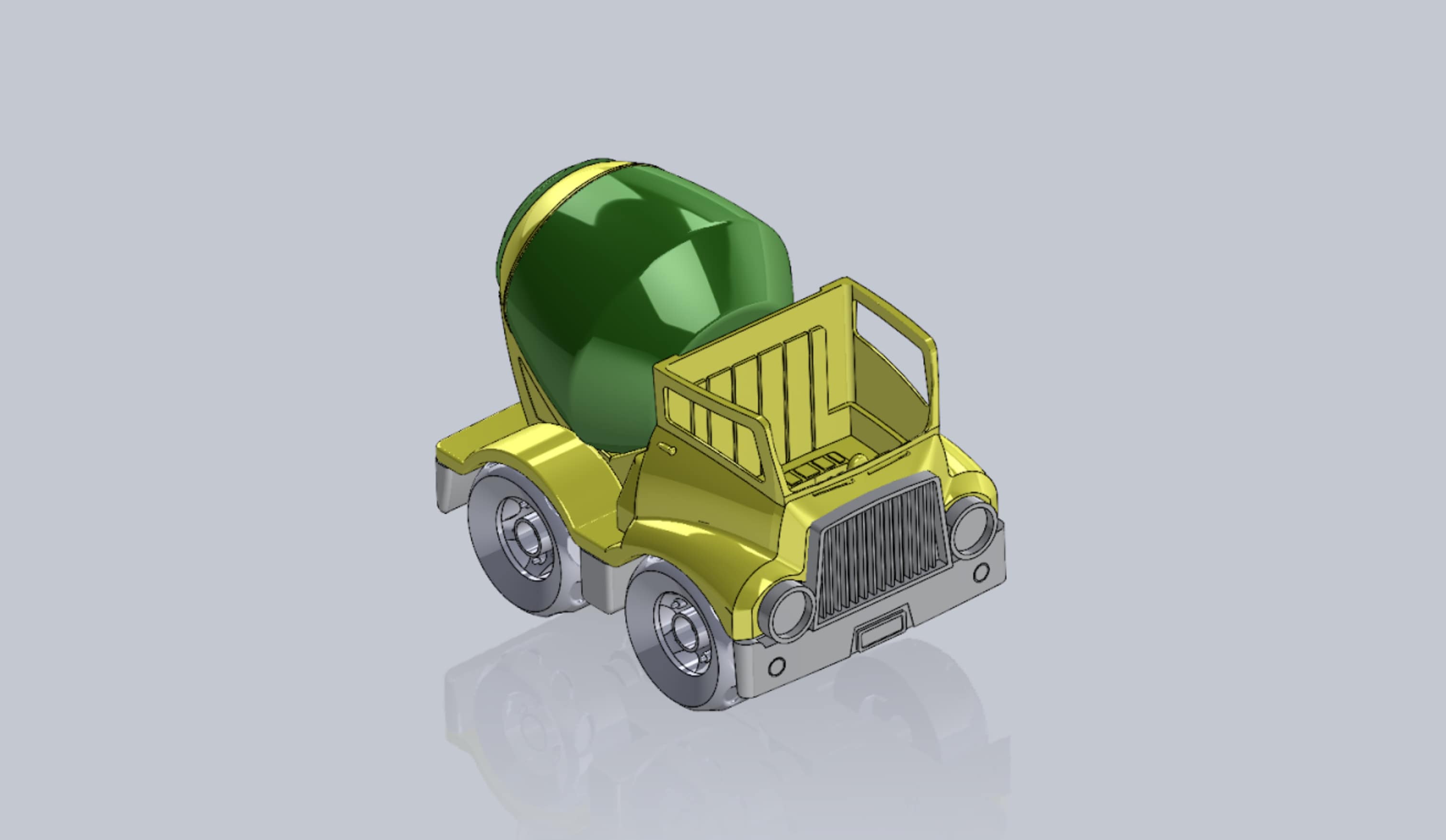 toy cement mixer, reversed